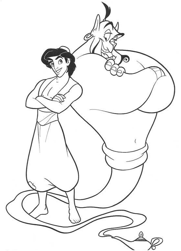 Dibujos para colorear - Aladino y el genio de la lampara Dibujos para colorear - Aladino y el genio de la lampara